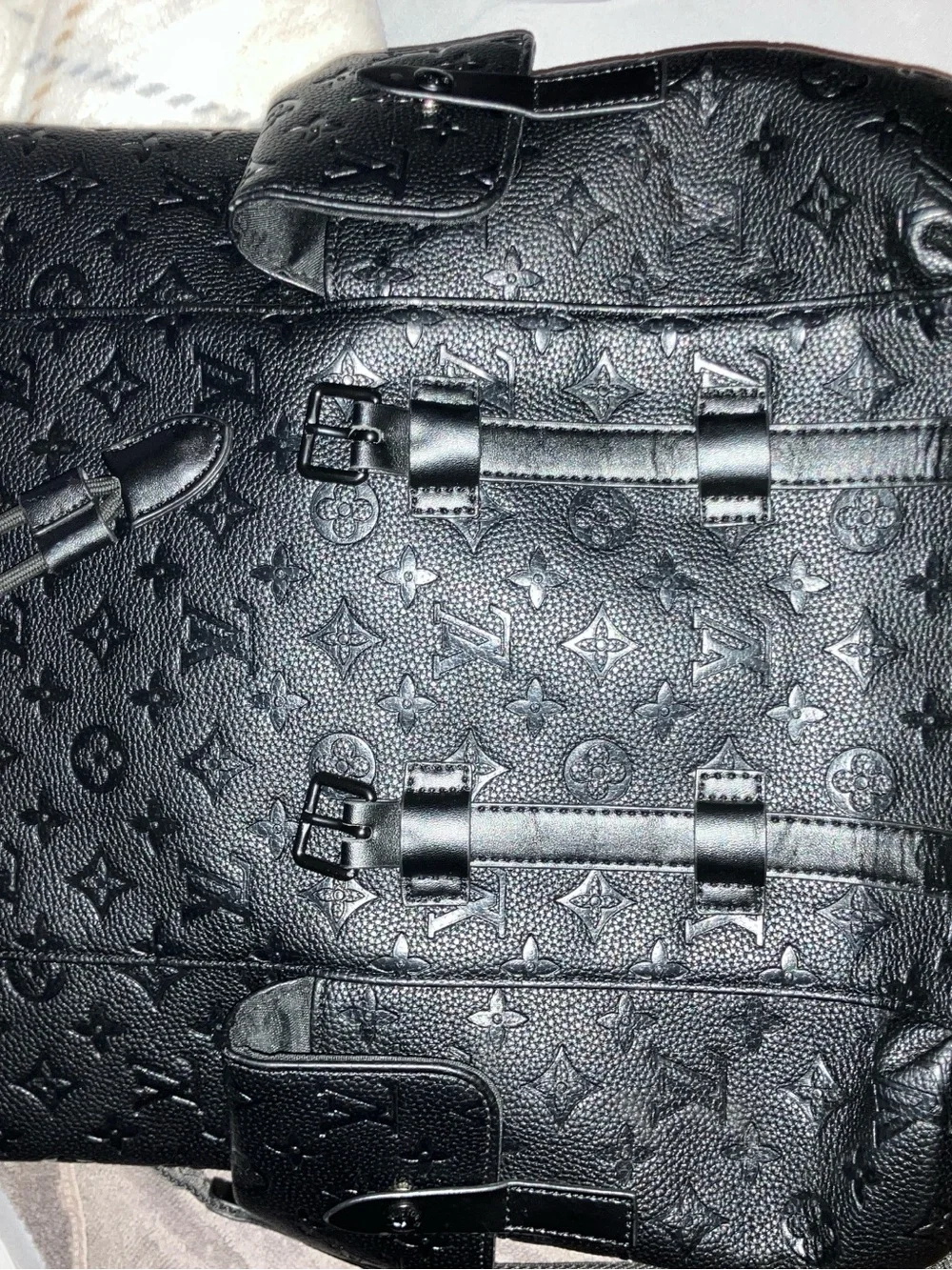 Louis Vuitton black leather back pack “ the Christopher” , great shape